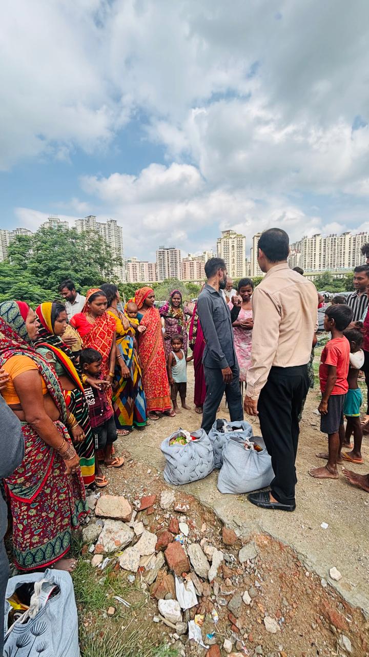 food distribution in slums area